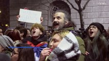 Tüntetés Belgrádban a választási csalások ellen