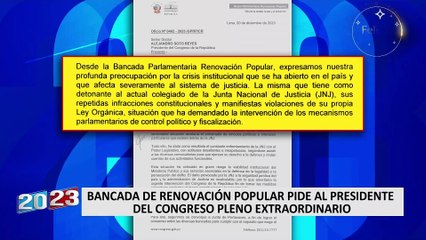 Renovación Popular pide pleno extraordinario para votar destitución de la JNJ