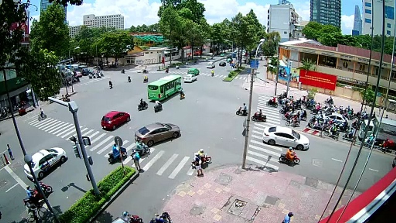 Ho Chi Minh City Traffic At Intersection.