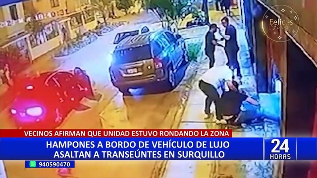 Surquillo: delincuentes a bordo de lujoso auto asaltan a vecinos