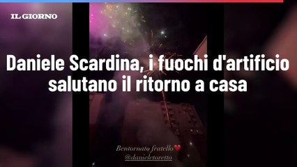 Daniele Scardina, i fuochi d'artificio salutano il ritorno a casa