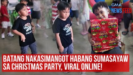 Descargar video: Batang nakasimangot habang sumasayaw sa Christmas party, viral online! | GMA Integrated Newsfeed