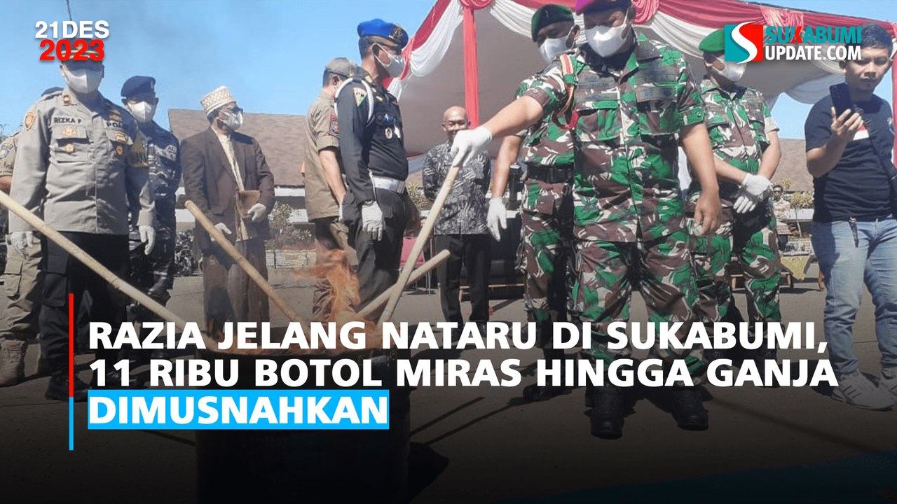 Razia Jelang Nataru di Sukabumi, 11 Ribu Botol Miras hingga Ganja Dimusnahkan