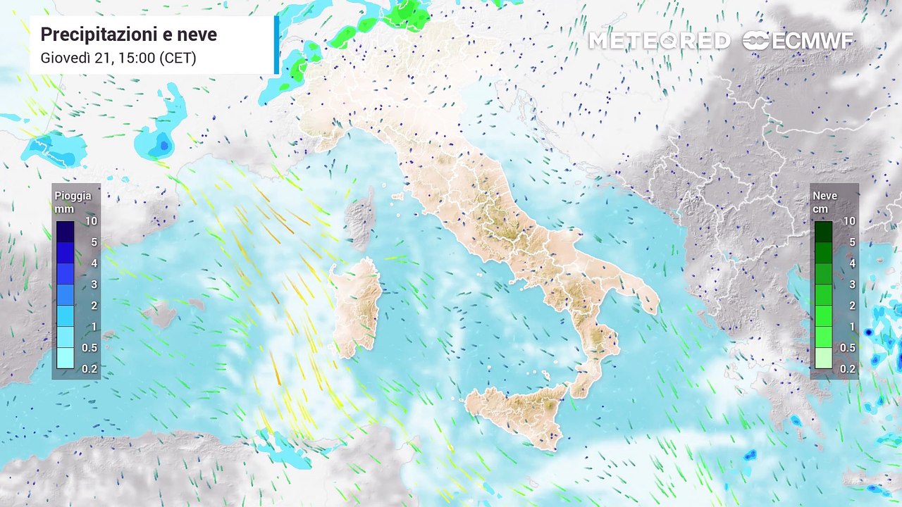 PIOGGE E NEVICATE PREVISTE