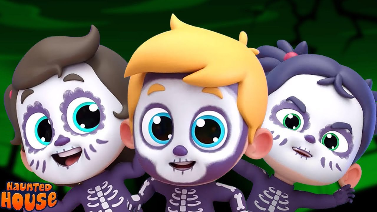 Five Little Skeleton, Spooky Song and Halloween Rhyme for Kids