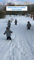 Quadruplet Snow Struggles: Baby's First Snow Walks! ❄️ || Best of Internet