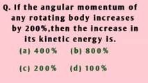 If the angular momentum of any rotating body increases by 200% then increase in its kinetic energy is