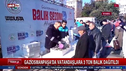 Gaziosmanpaşa'da vatandaşlara 3 ton balık dağıtıldı