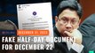 Yikes! Marcos’ new comms aide Chavez posted fake half-day document online