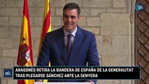Aragonés retira la bandera de España de la Generalitat tras plegarse Sánchez ante la senyera