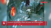 Antalya'da fırtına! Çatıdan düşen parçadan son anda kurtuldu