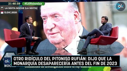 Otro ridículo del pitoniso Rufián: dijo que la Monarquía desaparecería antes del fin de 2023