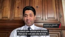 Al-Khelaïfi : “Ils en font la promotion avec le trophée de la Ligue des champions derrière eux”