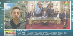 Parlamentarios argentinos evalúan medidas neoliberales de Javier Milei