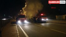 Kayseri'de seyir halindeki özel halk otobüsü alev aldı