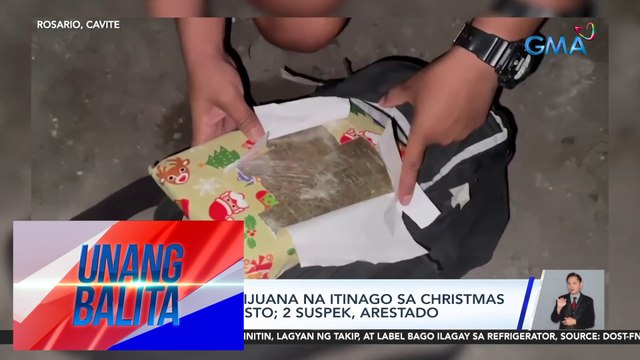 5.5 kilong marijuana na itinago sa Christmas gift wrap, nabisto; 2 suspek, arestado | UB