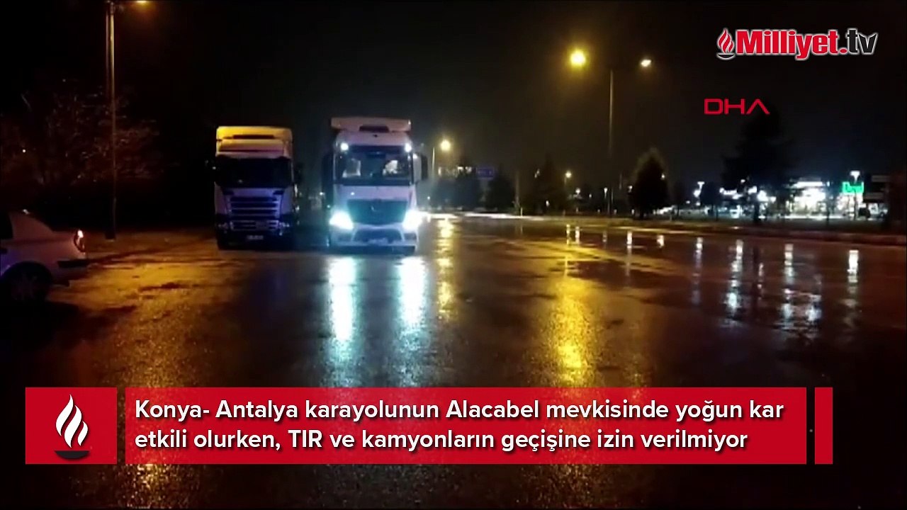 Konya- Antalya karayolunda ulaşıma 'kar' engeli...
