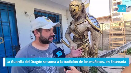 La Guardia del Dragón se suma a la tradición de los muñecos, en Ensenada