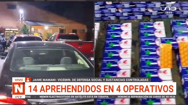 Policía aprehende a 14 personas en operativos en Santa Cruz