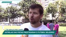 Rubens Barrichello e Felipe Massa participaram de jogo de futebol solidário