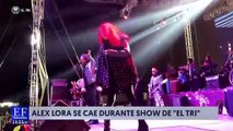 Alex Lora se cayó de espaldas en pleno concierto