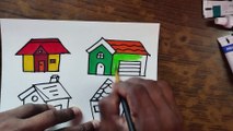 Easy House Drawing | How to Draw House for Beginners For Step by step | Colouring Page