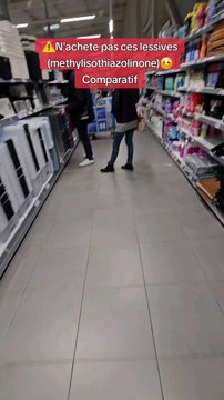 je regarde les compositions des lessives chez action #essai #comparatif #lessive #composition #magasinaction #action #ariel #xtra #lacroix