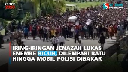 Iring-iringan Jenazah Lukas Enembe Ricuh, Dilempari Batu Hingga Mobil Polisi Dibakar