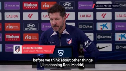 Simeone not worried about chasing rivals Real