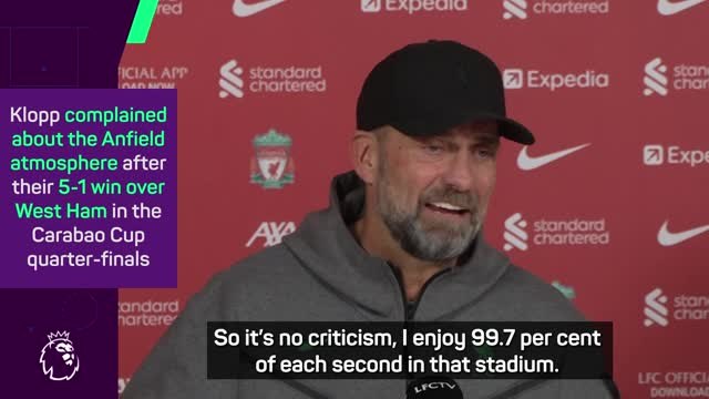 Klopp clarifies his Anfield atmosphere comments