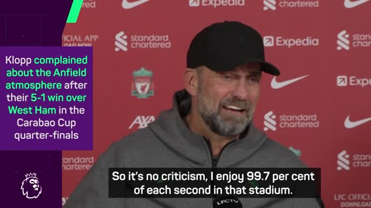 Klopp clarifies his Anfield atmosphere comments