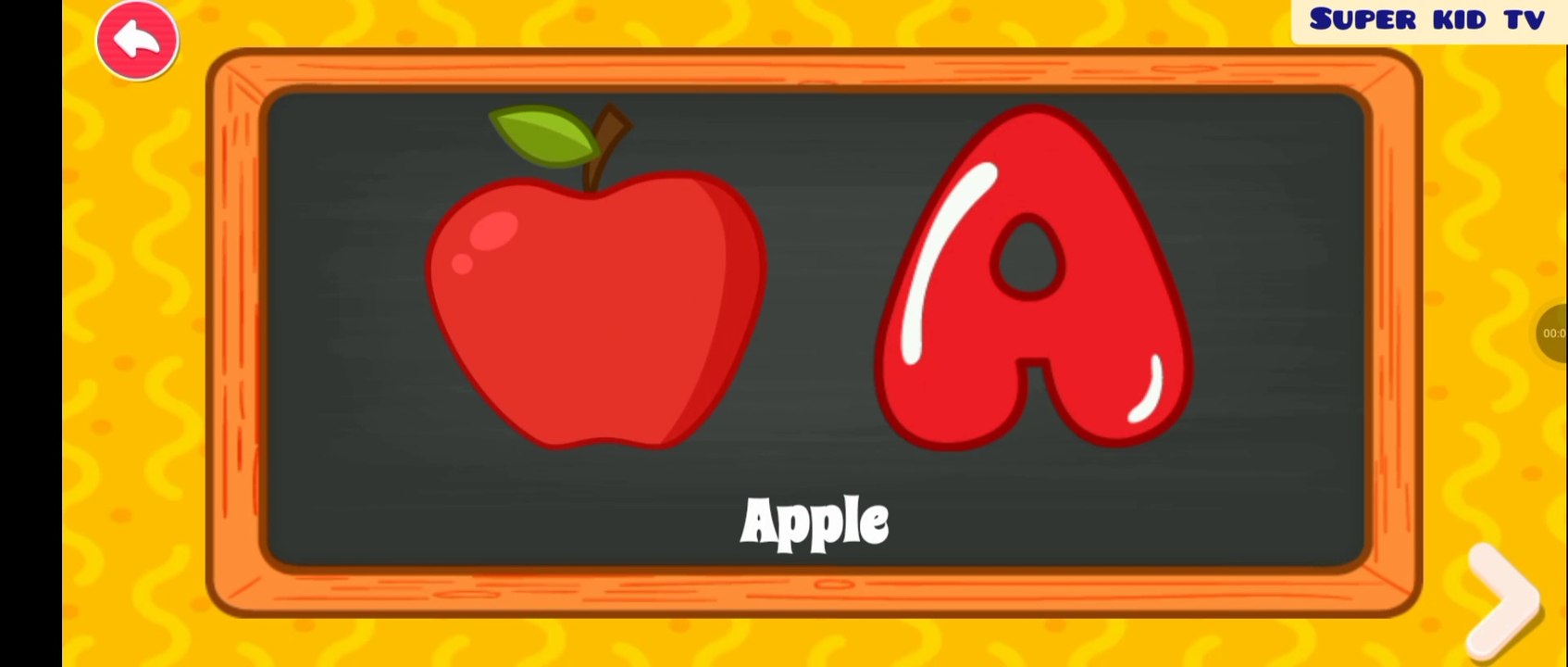 A for apple  b for
