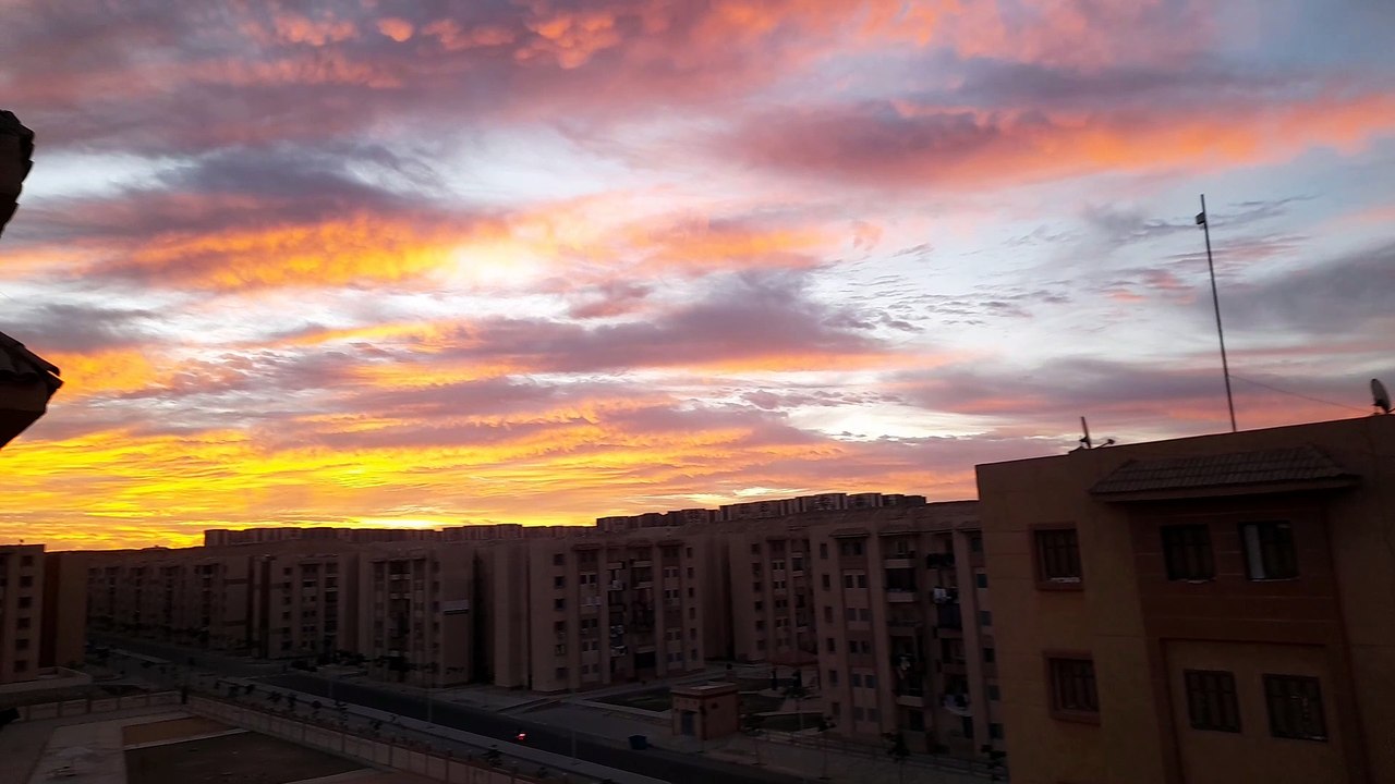 Sunrise in the sky of Cairo