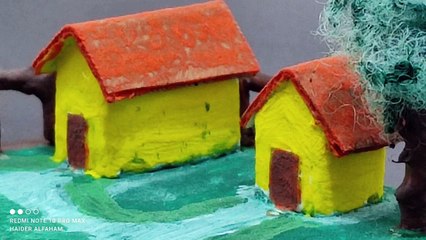 فن الديوراما _ مجسمات مصغرة لبيوت ريفية بحجم 5 سم مصنوعة من الكارتون حجم البيت 1 سم(720P_HD)_2