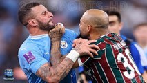 Kyle Walker and Felipe Melo have to be separated following heated exchange after Manchester City win Club World Cup final against Fluminense