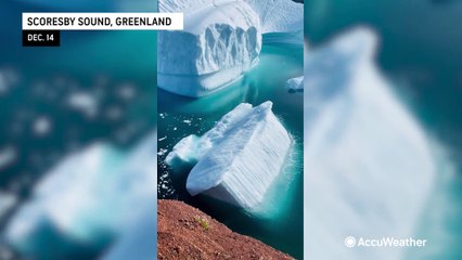 Incredible Footage of Iceberg Flipping in Greenland's Scoresby Sound ❄️