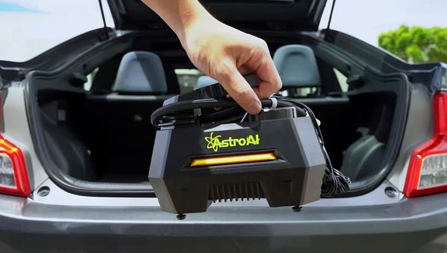 Tire Inflator Portable Air Compressor Air Pump for Car Tires - Car Accessories 12V DC Auto Pump with Digital Pressure Gauge 100PSI with Emergency LED Light for Bicycle Balloons Automotive