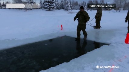 Soldiers plunge into icy waters for training in Alaska