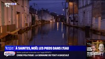 À Saintes, des habitants s'apprêtent à passer Noël les pieds dans l'eau