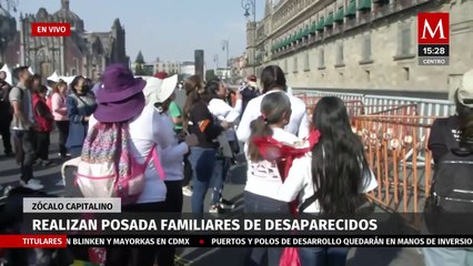 Familiares de desaparecidos exigen acción al gobierno en Palacio Nacional