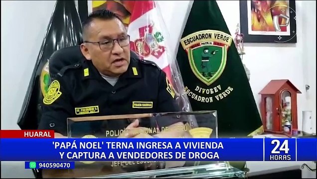 Huaral: 'Papá Noel' terna ingresa a vivienda y captura a vendedores de droga alias 'Panetón' y 'Grinch'