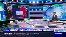 Reportage de BFMTV sur l'inaguration d'une plaque Johnny Hallyday dans le 9e arrondissement de Paris le 22 décembre 2023.