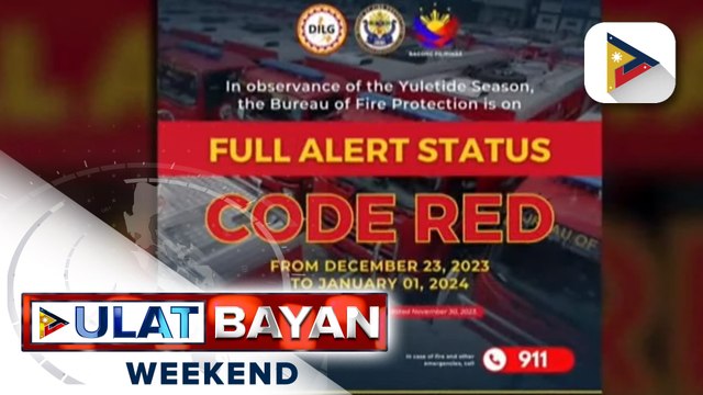 BFP, naka-red alert simula Dec. 23-Jan 2