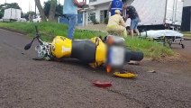 Motociclista fica ferido ao se envolver em acidente de trânsito na rua Olindo Periolo