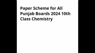 10th class chemistry pairing scheme 2024 | chemistry scheme 10th class 2024