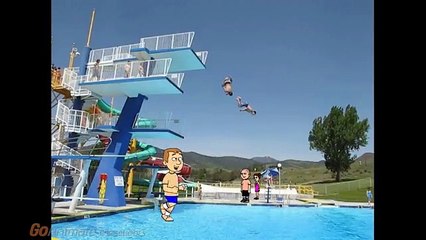 Cooper Jumps off a High Dive Grounded