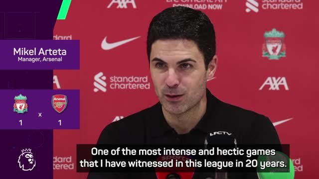 Arsenal top of the table at Christmas after ‘intense and hectic’ draw at Liverpool