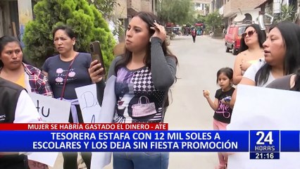 Ate: tesorera de salón se lleva 12 mil soles y deja sin fiesta promoción a niños