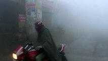 Dense fog prevails in Hanumangarh, when the sun came out at ten in the morning, the fog loosened up.