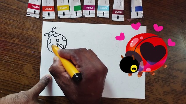 How to draw ladybug color easy step by step for kids | draw miraculous | Coloring Page